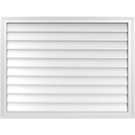 Ekena Millwork Vertical Surface Mount PVC Gable Vnt: Non-Functional, w/2"W x 1-1/2"H, Brickmould Frame, 42"W x 32"H GVPVE42X3202SN